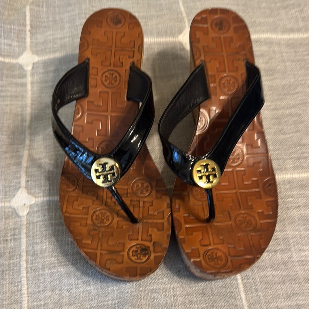 Tory Burch Black and Brown Sandals